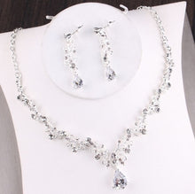 Load image into Gallery viewer, Baroque Vintage Gold Crystal Leaf Pearl Costume Jewelry Sets Rhinestone Choker Necklace Earrings Tiara Crown Wedding Jewelry Set
